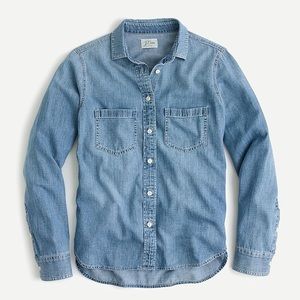 J Crew everyday Chambray Jean Button Up Shirt